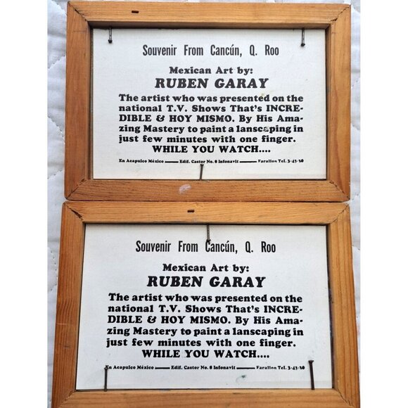 Ruben Garay Signed Set of Two Framed Original Oil Paintings Ocean Views 6.5X4.5 - Picture 4 of 4